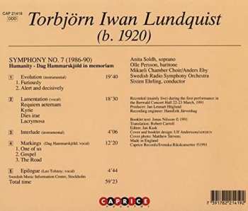 CD Torbjörn Iwan Lundquist: Symphony No 7: Humanity - Dag Hammarskjöld In Memoriam 316381