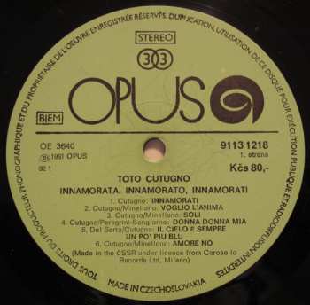 LP Toto Cutugno: Innamorata, Innamorato, Innamorati 43227