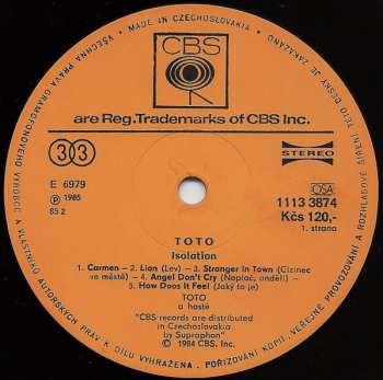 LP Toto: Isolation 66129