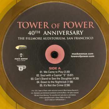 2LP Tower Of Power: 40th Anniversary The Fillmore Auditorium, San Francisco LTD | NUM | CLR 399898