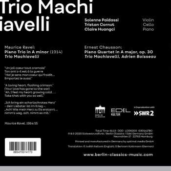 CD Trio Machiavelli: Ravel & Chausson 454085