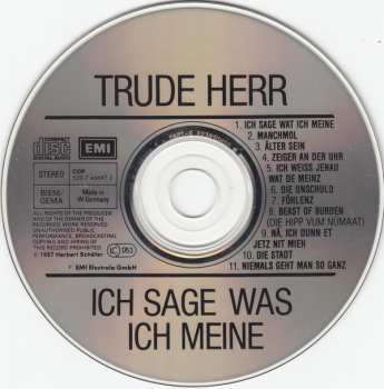 CD Trude Herr: Ich Sage Was Ich Meine 474159