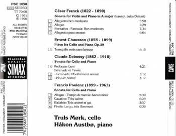 CD Truls Mørk: César Franck Sonata, A major Ernest Chausson Pièce. Op. 39 Claude Debussy Sonata, D minor Francis Poulenc Sonata 315105