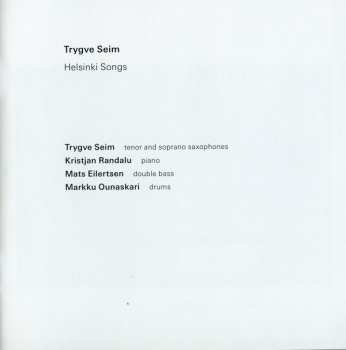 CD Trygve Seim: Helsinki Songs 332515