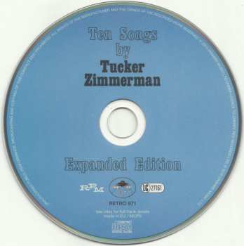 CD Tucker Zimmerman: Ten Songs 272971