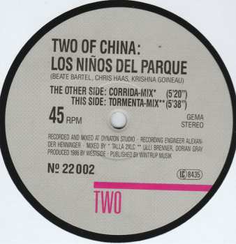 LP Two Of China: Los Niños Del Parque 476878