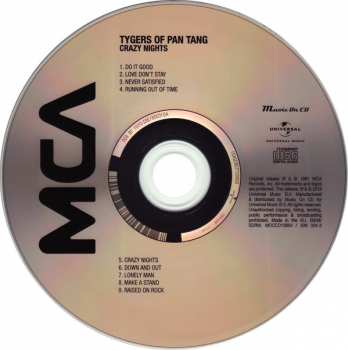 CD Tygers Of Pan Tang: Crazy Nights 294467