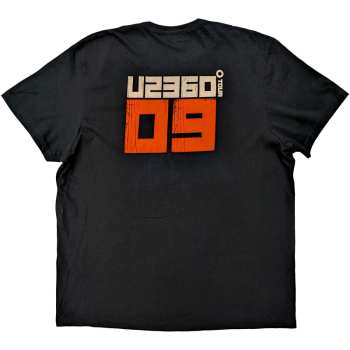 Merch U2: U2 Unisex T-shirt: 360 Degree Tour 2009 Orange Logo (back Print & Ex-tour) (small) S