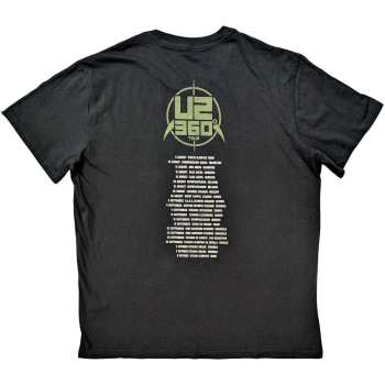 Merch U2: U2 Unisex T-shirt: 360 Degree Tour 2010 Band Photo (back Print & Ex-tour) (x-large) XL