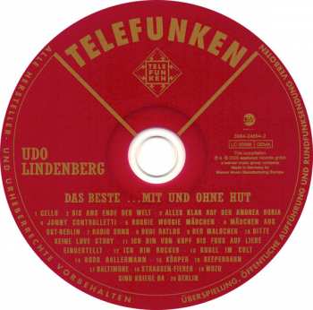 CD Udo Lindenberg: Das Beste ... Mit Und Ohne Hut 48081