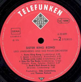 LP Udo Lindenberg Und Das Panikorchester: Sister King Kong (ROZVÍRACÍ GATEFOLD) 125938