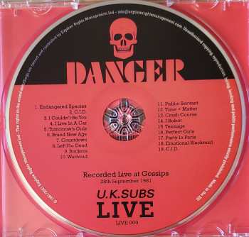 CD UK Subs: Danger (U.K. Subs Live) 241440