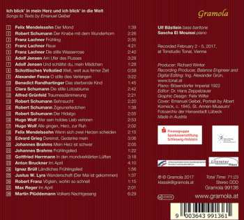 CD Ulf Bästlein: Ich Blick’ In Mein Herz Und Ich Blick' In Die Welt: Lieder Nach Lyrik von Emanuel Geibel 497689