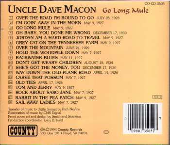 CD Uncle Dave Macon & His Fruit Jar Drinkers: Go Long Mule 362682