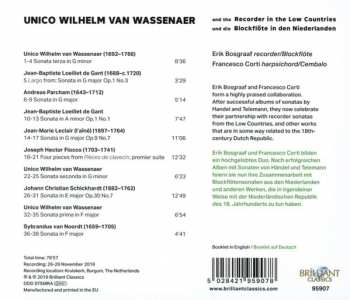 CD Unico Wilhelm Van Wassenaer: Van Wassenaer And The Recorder In The Low Countries 410928