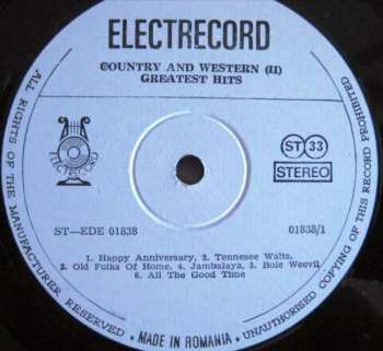 LP Unknown Artist: Country & Western Greatest Hits II