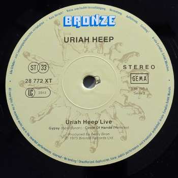 2LP Uriah Heep: Uriah Heep Live