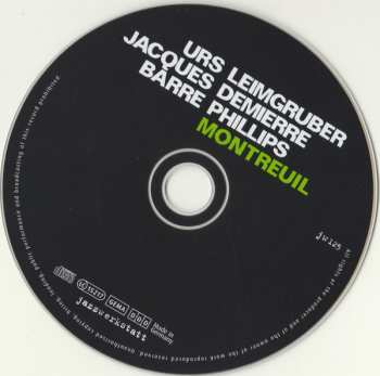 CD Urs Leimgruber / Jacques Demierre / Barre Phillips: Montreuil 232820