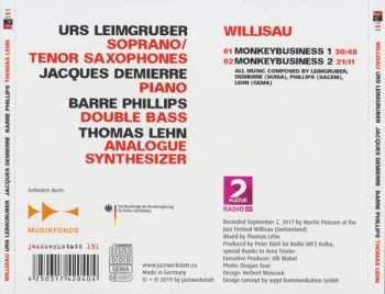 CD Urs Leimgruber / Jacques Demierre / Barre Phillips: Willisau 272269