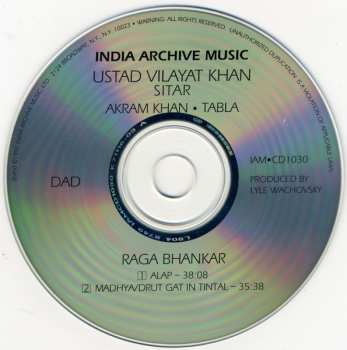CD Vilayat Khan: Raga Bhankar