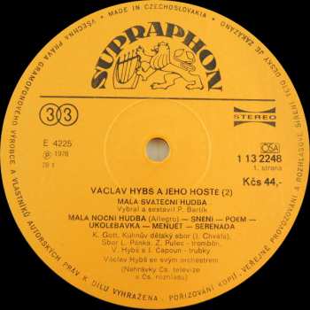 LP Václav Hybš: Václav Hybš A Jeho Hosté 2 - Malá Sváteční Hudba 403521