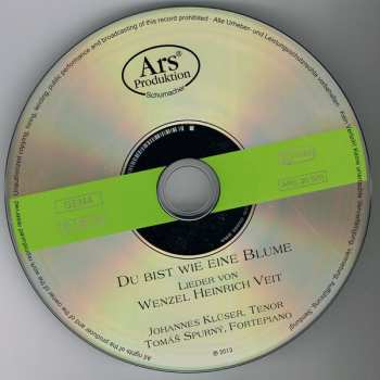 CD Václav Jindřich Veit: Du Bist Wie Eine Blume (Lieder von Wenzel Heinrich Veit) 459051