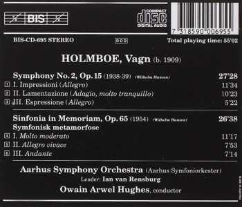 CD Vagn Holmboe: Symphony No. 2 / Sinfonia "In Memoriam" 290998
