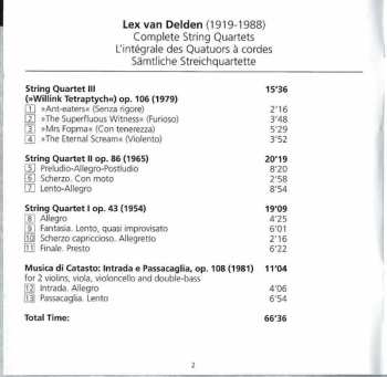 CD Lex van Delden: Complete String Quartets 493618