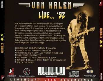 CD Van Halen: Live... '92 475681