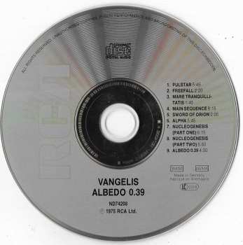 CD Vangelis: Albedo 0.39 1470