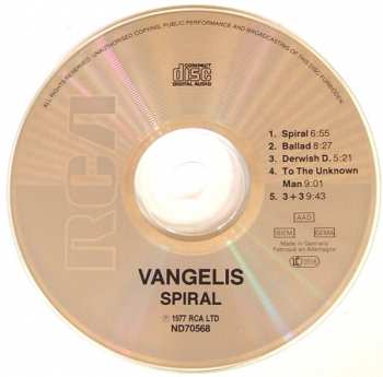 CD Vangelis: Spiral 387308