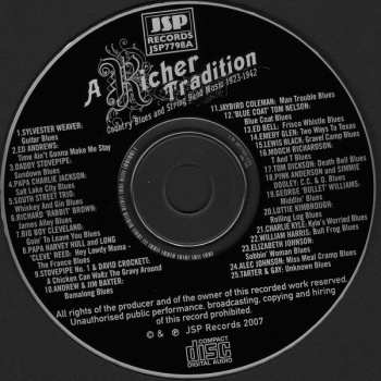 4CD/Box Set Various: A Richer Tradition (Country Blues And String Music 1923-1942) 530773