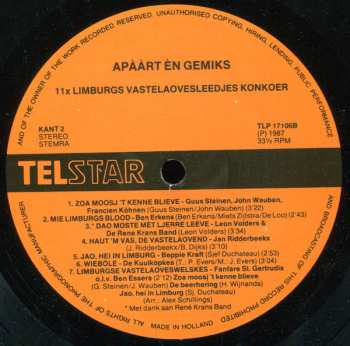 LP Various: Apààrt Èn Gemiks - 11 x Limburgs Vastelaovendleedjes Konkoer 475289