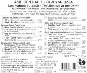 CD Various: Asie Centrale - Les Maîtres Du Dotâr = Central Asia - The Masters Of The Dotâr: Ouzbékistan - Tadjikistan - Iran (Khorâsân) - Turkménistan 291870