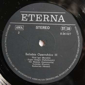 LP Various: Beliebte Opernchöre III. Folge 138768