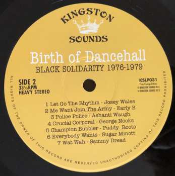 LP Various: Birth Of Dancehall (Black Solidarity 1976-1979) 59849