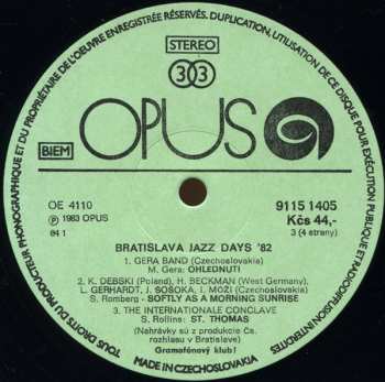2LP Various: Bratislava Jazz Days 1982 518962