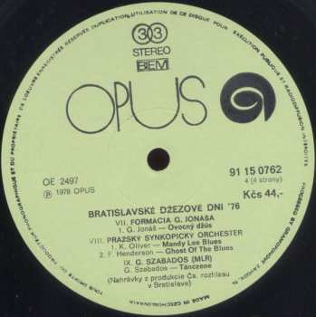 2LP Various: Bratislavské Džezové Dni 1976 (2xLP) 68956