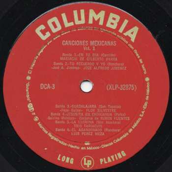 LP Various: Canciones Mexicanas Vol. 1 540911