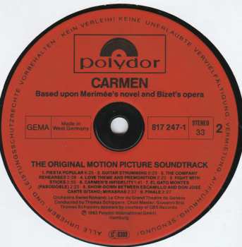 LP Various: Carmen - The Original Motion Picture Soundtrack 512352