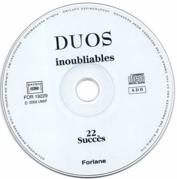 CD Various: Duos Inoubliables  22 Succès 312869