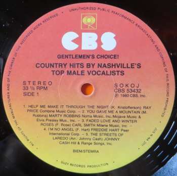 LP Various: Gentlemen's Choice! Country Hits By Nashville's Top Male Vocalists 338856