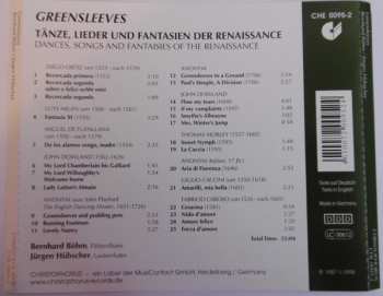 CD Various: Greensleeves, Tänze Lieder Und Fantasien Der Renaissance 318264