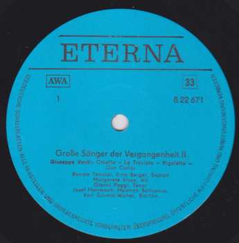 2LP Various: Große Sänger Der Vergangenheit II (2xLP) 280182