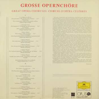 LP Various: Grosse Opernchöre = Veľké Operné Zbory 117494