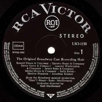 LP Various: Hair - The Original Broadway Cast Recording 537552