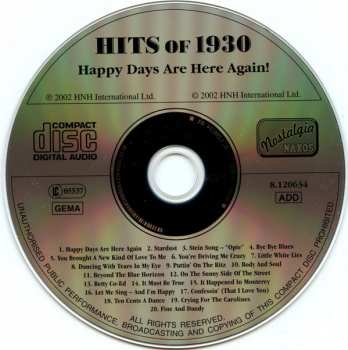 CD Various: Hits Of 1930 229723