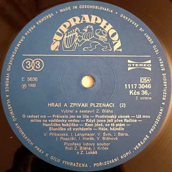 LP Various: Hrají A Zpívají Plzeňáci 2 533252