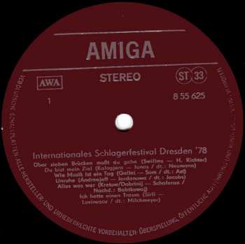 LP Various: Internationales Schlagerfestival Dresden '78 322418