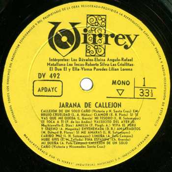 LP Various: Jarana De Callejón (PERU) 109733